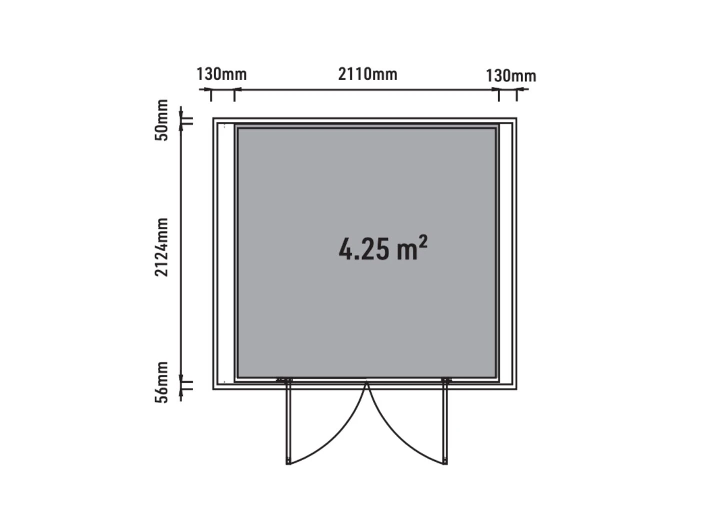 Blokhut Composiet Modern Teak 215 x 215 cm - Afbeelding 2
